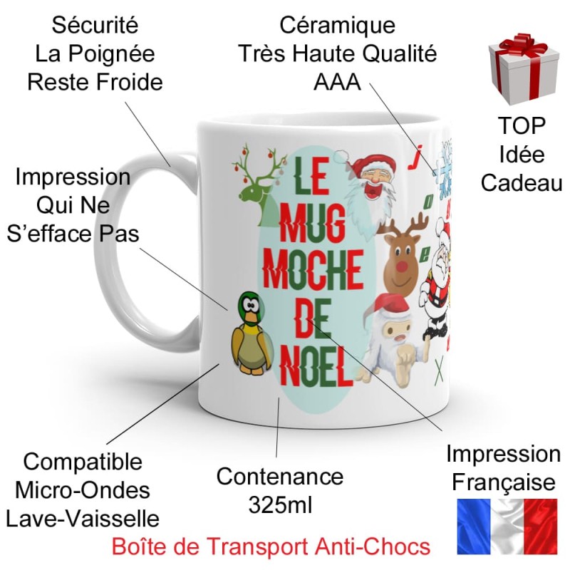 Mug moche de Noël drôle tasse cadeau kitsch et originale