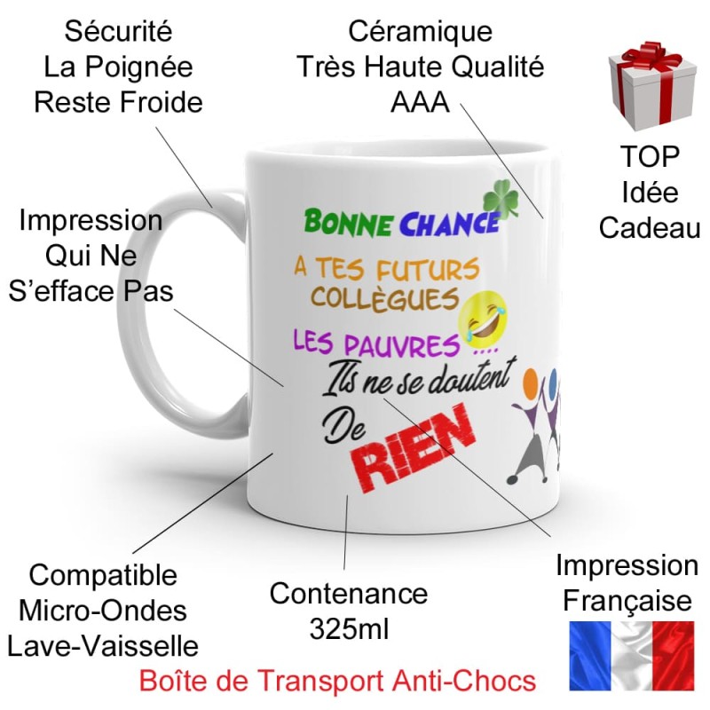 Mug collègue départ drôle cadeau original pour bureau