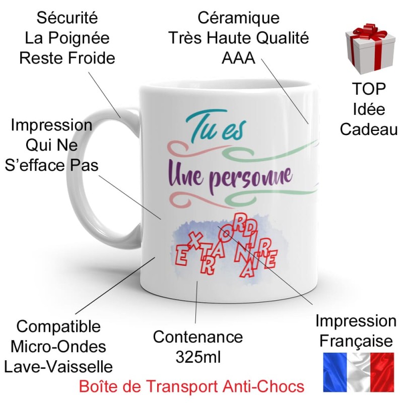 Mug tu es une personne extraordinaire tasse cadeau tendre