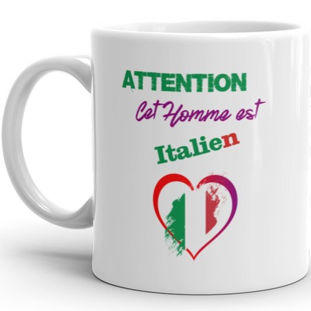Mug homme italien tasse cadeau drôle aux couleurs d’Italie
