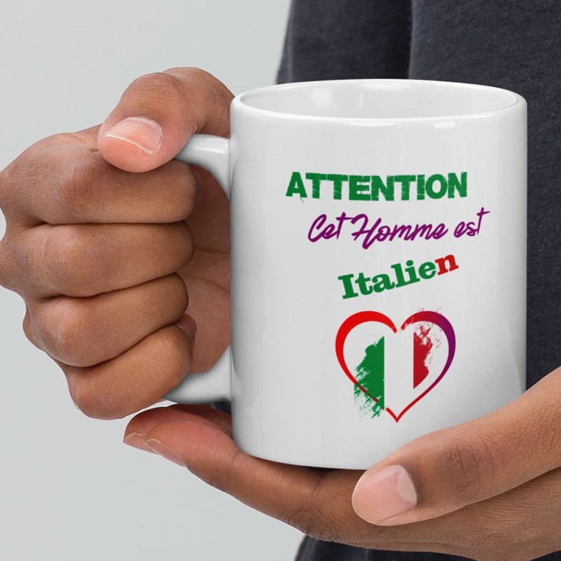 Mug homme italien tasse cadeau drôle aux couleurs d’Italie
