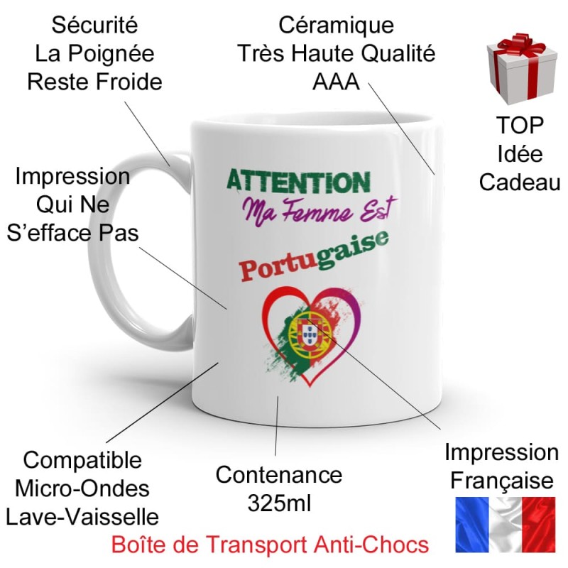 Mug ma femme est portugaise tasse cadeau drôle et complice