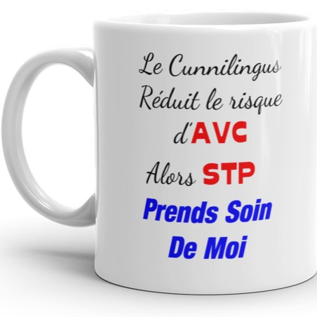 Mug cunnilingus drôle coquin tasse cadeau complice amour