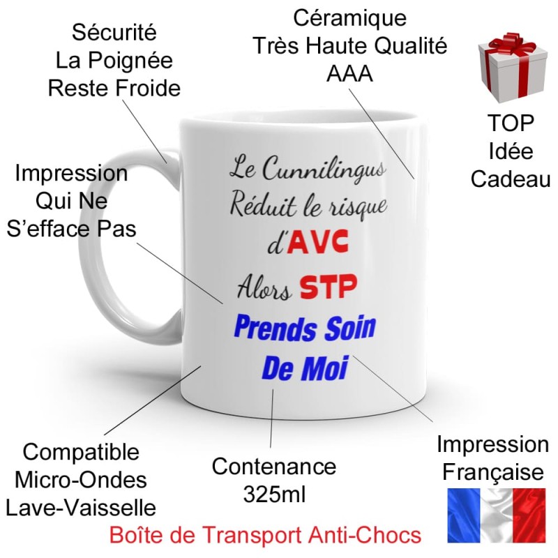 Mug cunnilingus drôle coquin tasse cadeau complice amour