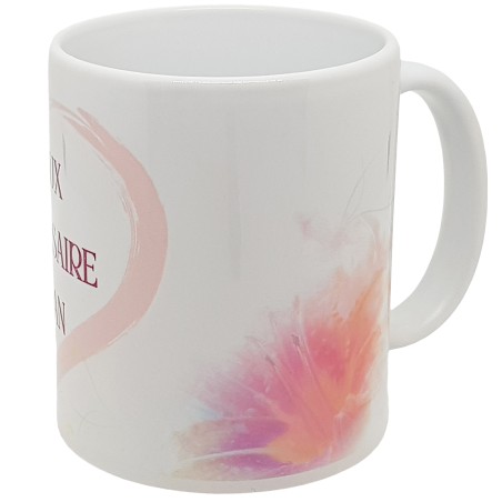 Mug anniversaire maman tasse cadeau pastel fleurs amour