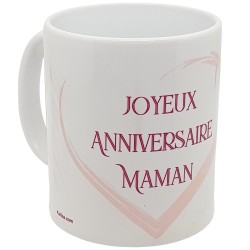 Mug anniversaire maman tasse cadeau pastel fleurs amour