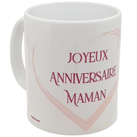 Mug anniversaire maman tasse cadeau pastel fleurs amour
