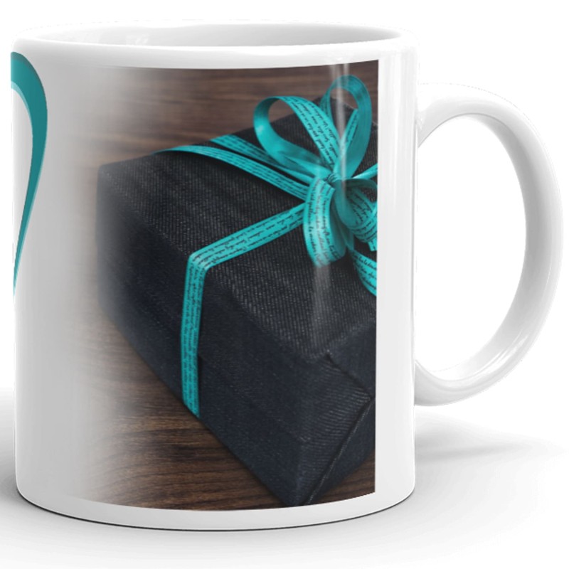 Mug anniversaire papa cadeau tasse bleu cœur dégradé élégant
