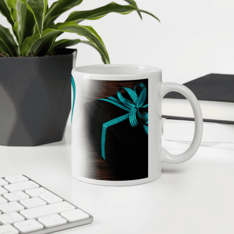 Mug anniversaire papa cadeau tasse bleu cœur dégradé élégant
