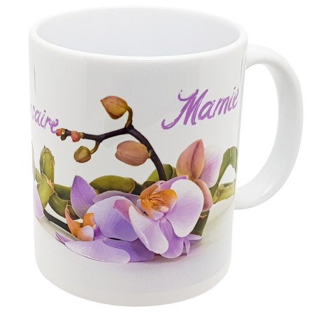 Mug joyeux anniversaire mamie tasse orchidée bambou cadeau