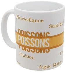 Mug rétro signe Poissons idée cadeau astrologique originale