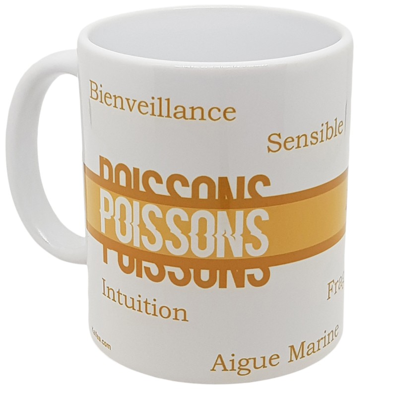 Mug rétro signe Poissons idée cadeau astrologique originale
