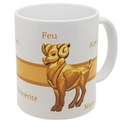 Mug Bélier rétro signe astrologique feu courage et style