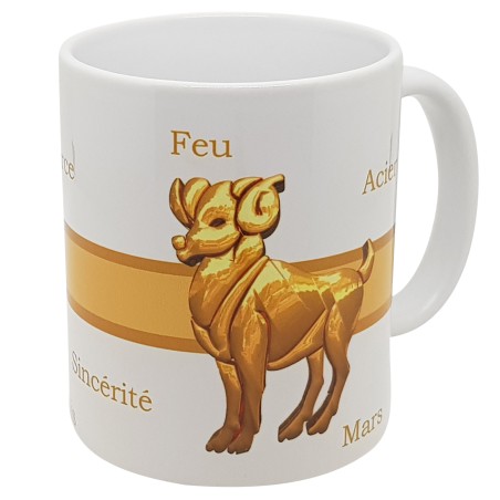 Mug Bélier rétro signe astrologique feu courage et style