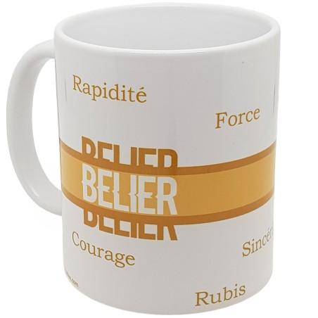 Mug Bélier rétro signe astrologique feu courage et style