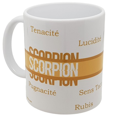 Mug Scorpion rétro astrologique pas cher intense et élégant