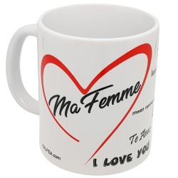 Mug Ma Femme je t’aime multilingue idée cadeau romantique pas chère