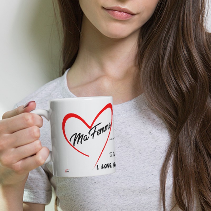 Mug Ma Femme je t’aime multilingue idée cadeau romantique pas chère