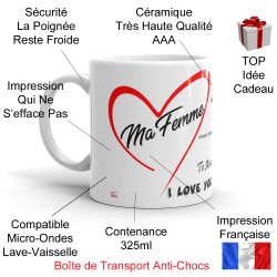 Mug Ma Femme je t’aime multilingue idée cadeau romantique pas chère