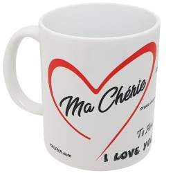 Mug romantique Ma Chérie Je t’aime en plusieurs langues