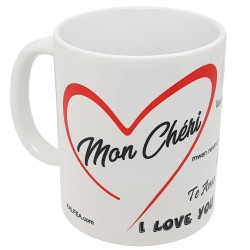 Mug Mon Chéri Je t’aime multilingue pour cadeau romantique
