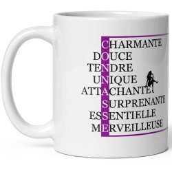 Mug Connasse mots croisés Cadeau drôle et décalé pour femme