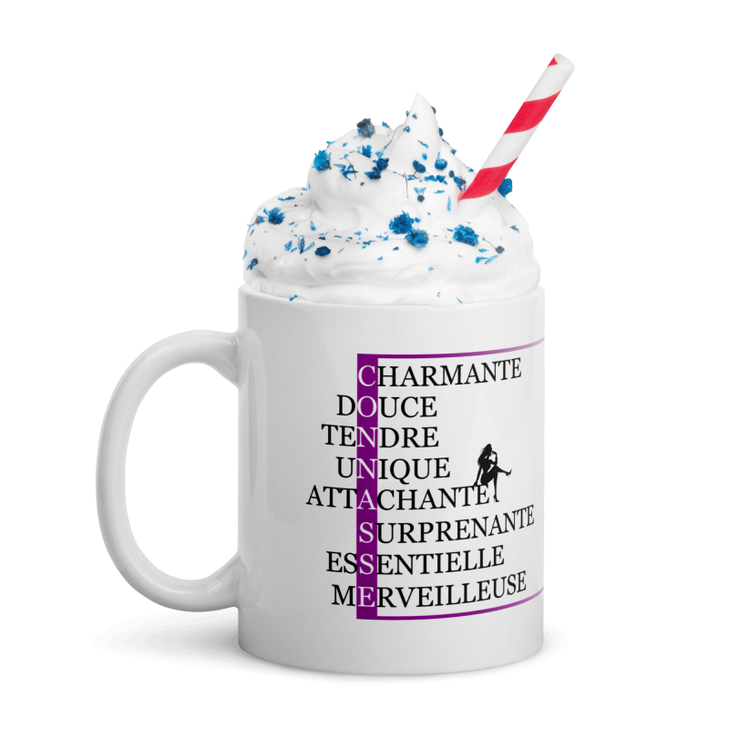 Mug Connasse mots croisés Cadeau drôle et décalé pour femme