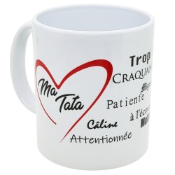 Mug Ma Tata cœur rouge Tasse de compliments à offrir