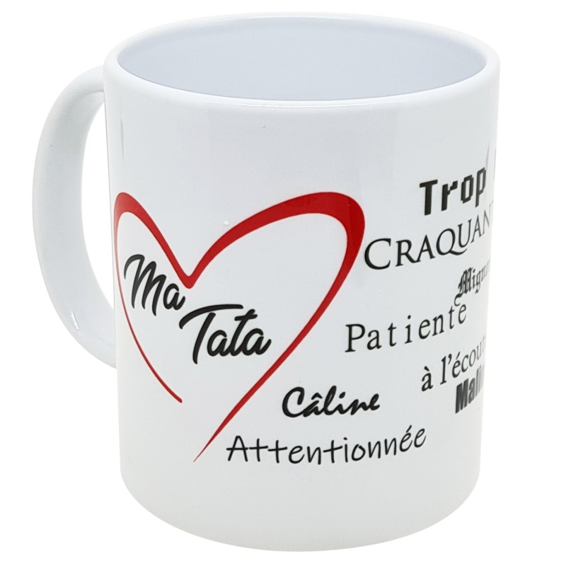 Mug Ma Tata cœur rouge Tasse de compliments à offrir