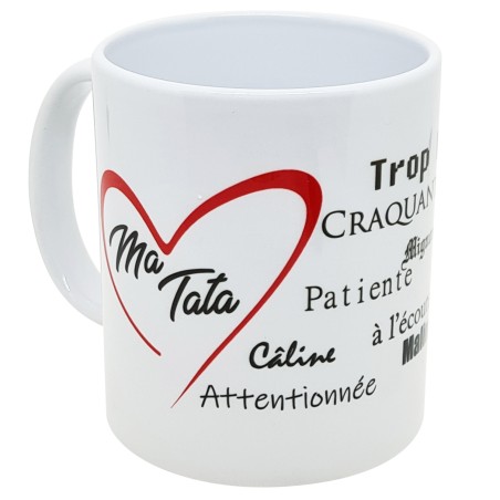 Mug Ma Tata cœur rouge Tasse de compliments à offrir
