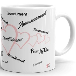 Mug Je t’aime tendrement Tasse romantique pleine de mots doux
