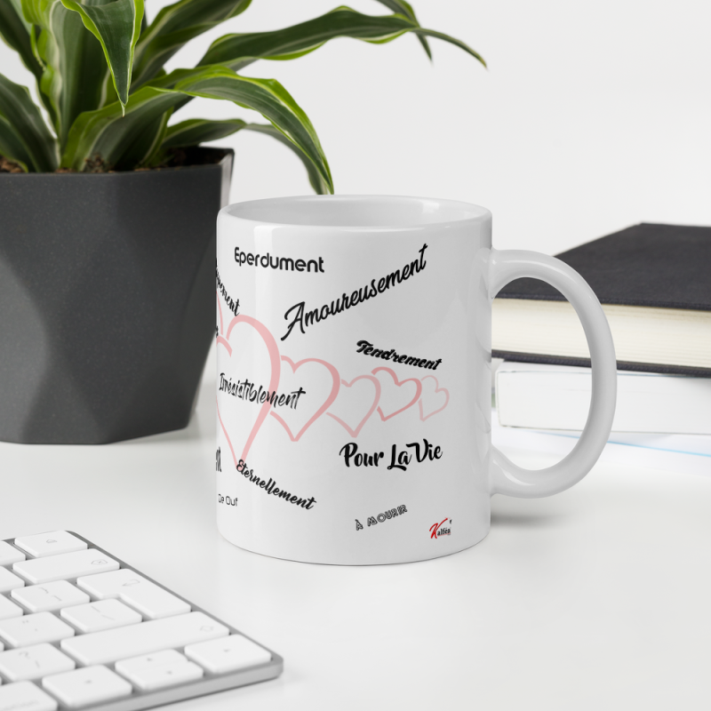 Mug Je t’aime tendrement Tasse romantique pleine de mots doux