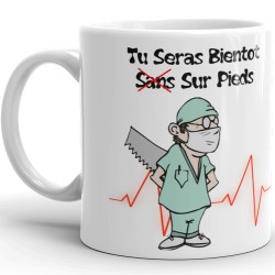 Mug convalescence Tu seras bientôt sur pieds idée cadeau pas cher