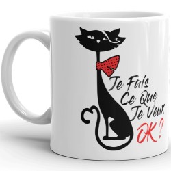 Mug chat Je fais ce que je veux tasse cadeau pour fan de chats