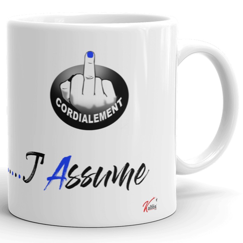 Mug drôle J’suis trop un p’ti con tasse cadeau provoc assumée