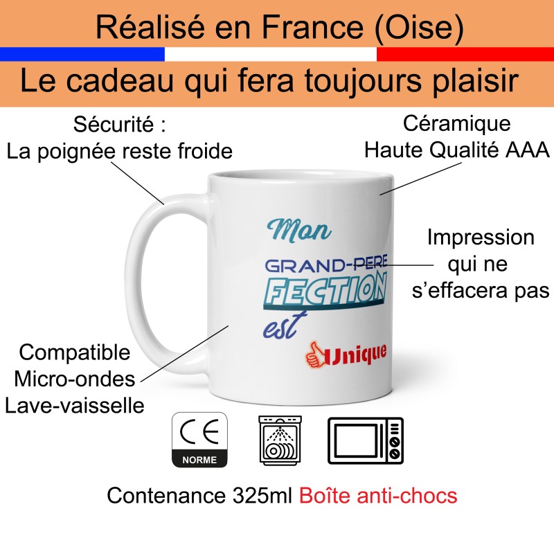 Mug grand-père Fection tasse à offrir papi n°1 pas cher