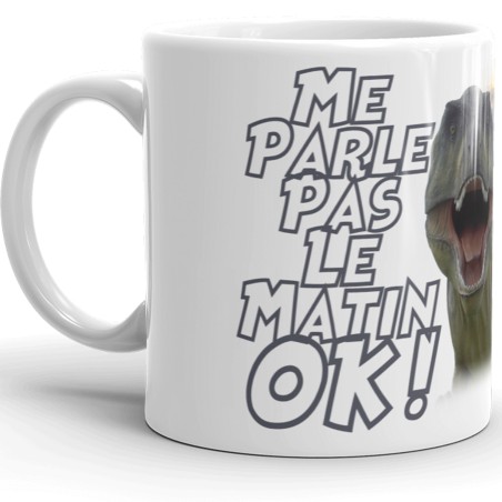 Mug Me parle pas le matin tasse cadeau drôle dinosaures