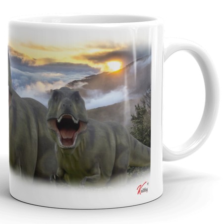 Mug Me parle pas le matin tasse cadeau drôle dinosaures
