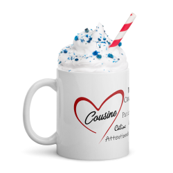 Mug cousine cœur rouge tasse cadeau originale