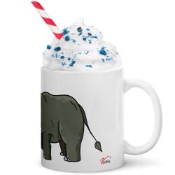 Mug humour rhino tête dans le Q tasse pas chère