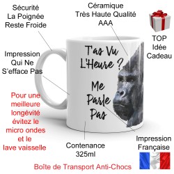 Mug me parle pas humour gorille tasse cadeau décalée