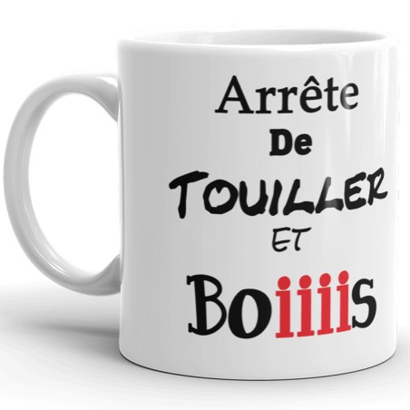 Mug arrête de touiller tasse cadeau café humour original