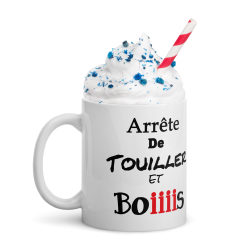Mug arrête de touiller tasse cadeau café humour original