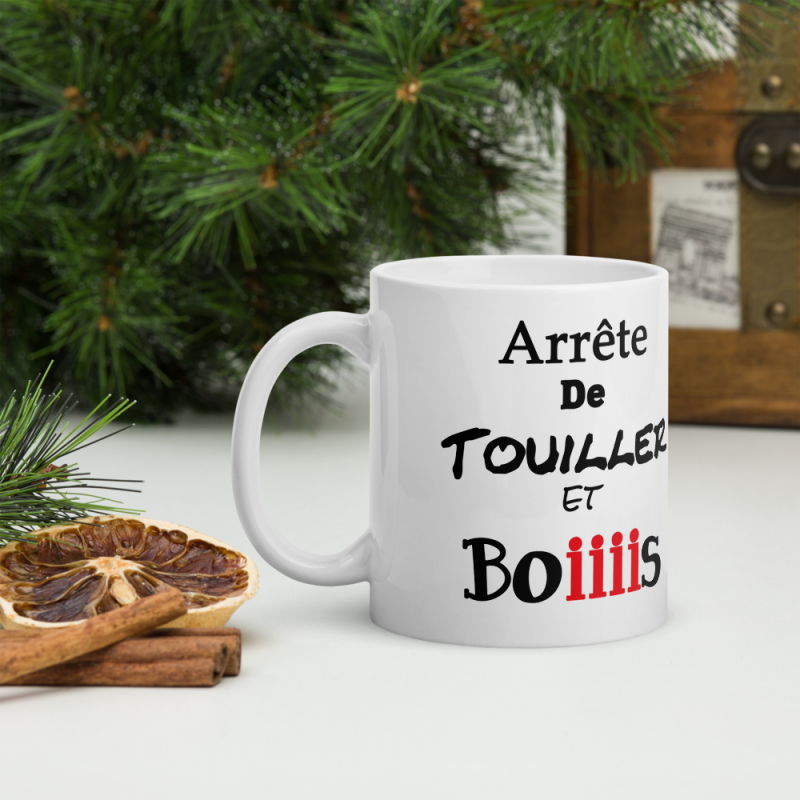 Mug arrête de touiller tasse cadeau café humour original