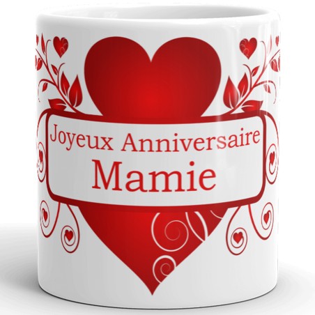 Mug anniversaire Mamie tasse cadeau élégante pas chère