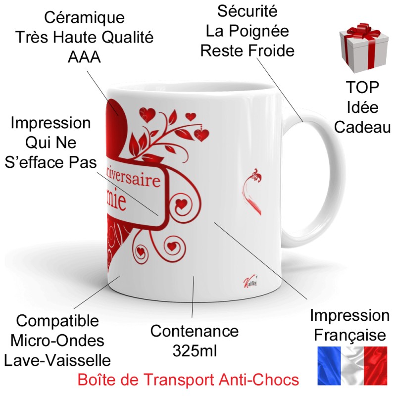 Mug anniversaire Mamie tasse cadeau élégante pas chère