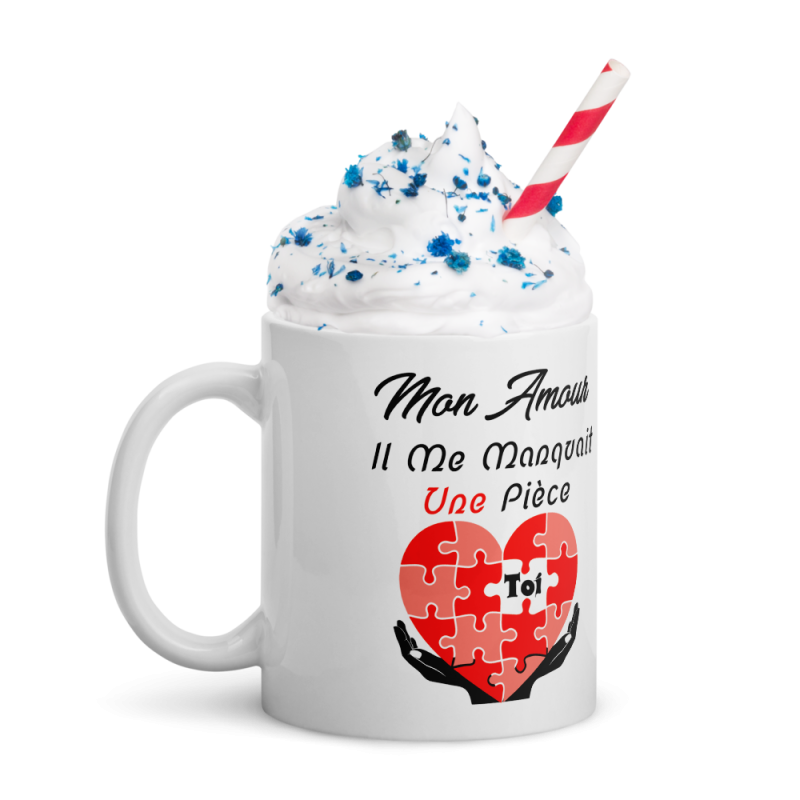 Mug amoureux il me manquait une pièce tasse cadeau romantique
