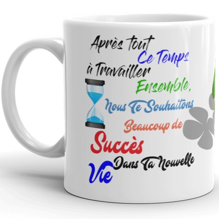 Mug collègue départ tasse cadeau succès et chance