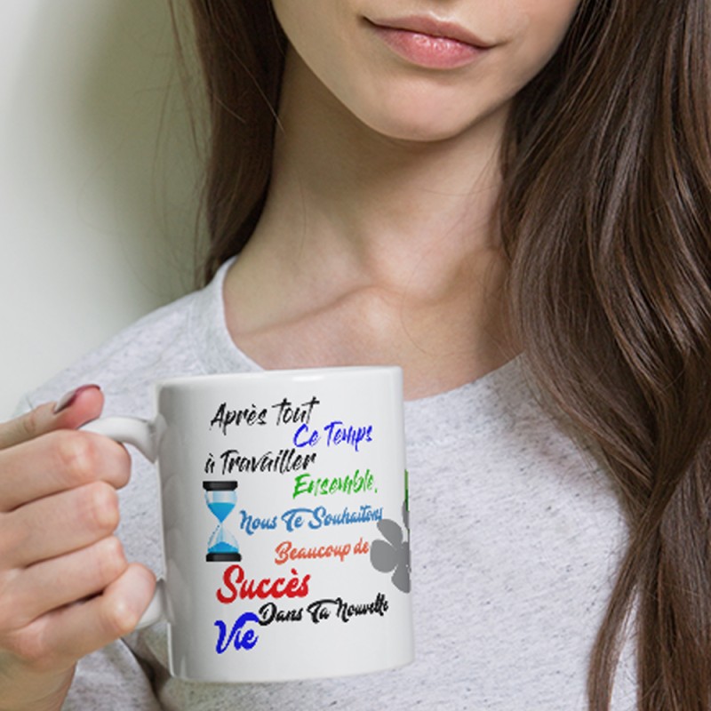 Mug collègue départ tasse cadeau succès et chance