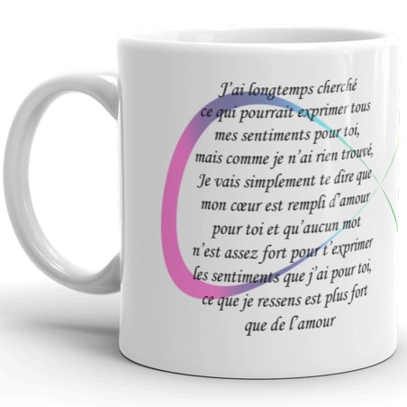 Mug amour infini déclaration je t’aime pas cher